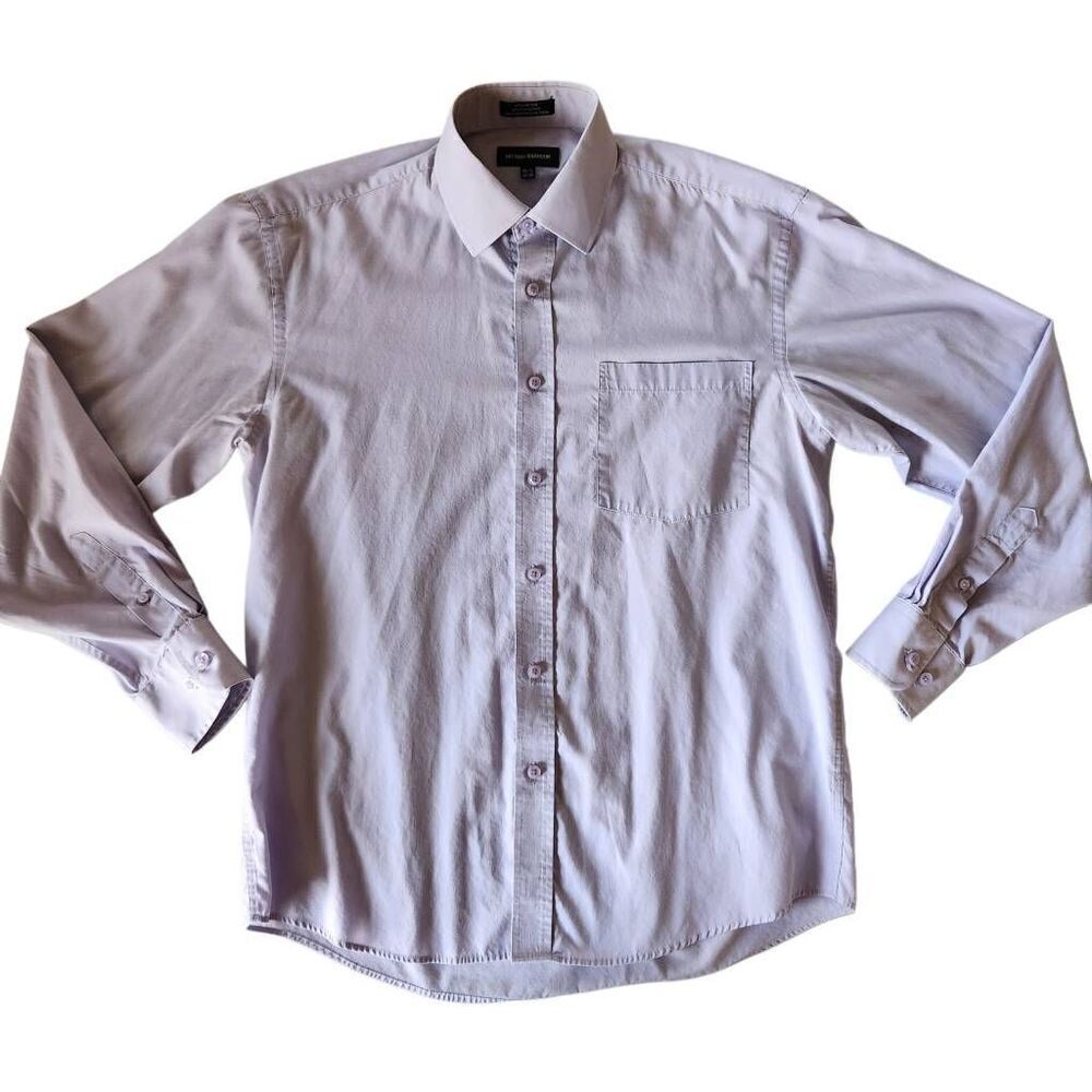 Michael Brandon light pastel lavender purple 34-35 button-up shirt 15.5